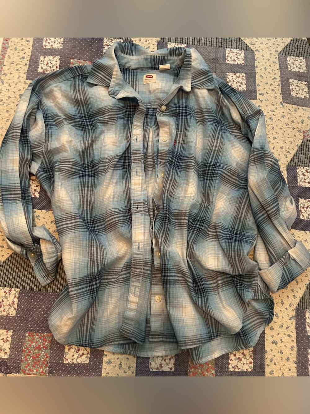 Levi's Light Blue Plaid Button-Down Shirt